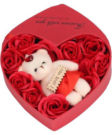 Soap Rose Gift Box Heartshaped Home Decorations Romantic Soft Bath Flower Soap for Valentine's Day Birthday Anniversary - Buy Online on GoSupps.com