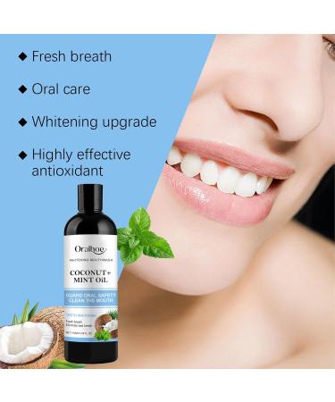  Orgrul natural coconut oil brightening oil mouth rinse coconut mouth oil tooth pulling oil tongue scraper coconut oil mint oil for pulling out - Buy Online on GoSupps.com