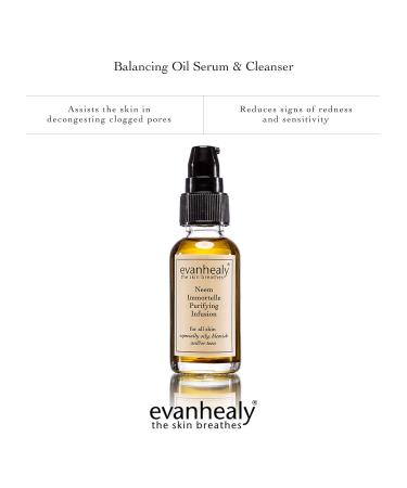 Evanhealy Immortelle Purifying Infusion | Sensitive Skin Facial Oil & Cleanser | Pore Minimizer & Balancing Ayurveda Serum | Vitamin E Face Oil - Buy Online on GoSupps.com