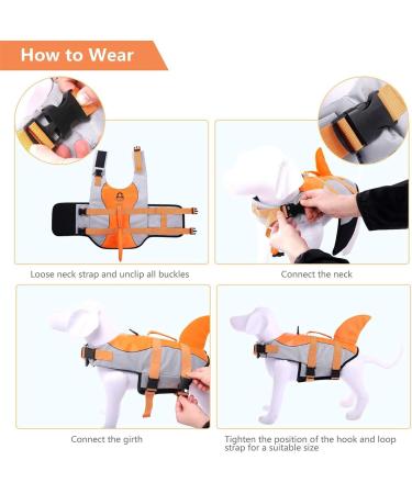 Cit toile Dog Life Jacket - Safe & Lightweight Swimming Vest for Small Medium & Large Dogs - Reflective Handle - Orange - Buy Online on GoSupps.com