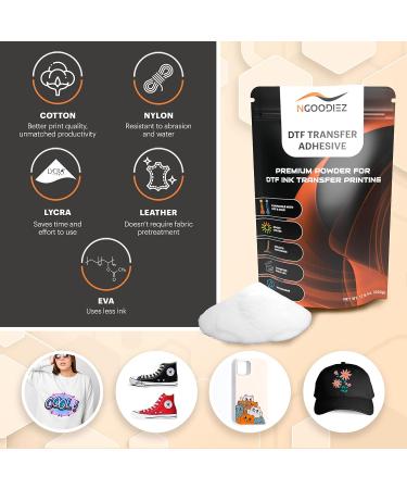 NGOODIEZ DTF Powder Digital Transfer - White Adhesive for DTF Printer & Film - 17.6 oz / 500 g - Buy Online on GoSupps.com