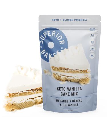 Superior Bakes Keto Vanilla Cake Mix. Gluten Friendly No Sugar Added. Only 2g Net Carb Per Serving.