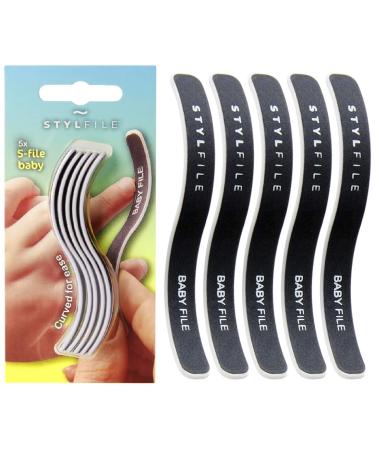 STYLFILE by STYLIDEAS Nailcare Products and Accessories Range The Originally S-Shaped Baby Nail File OR The Baby Nail Clipper with a Safety spy Hole (Baby Nail File) 5 Count (Pack of 1)