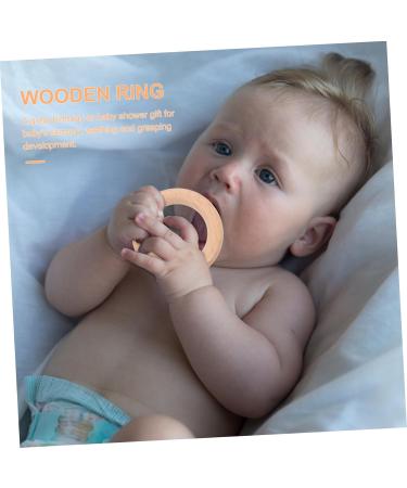Eringogo 6 Pack Wooden Circle Accessories | Natural Beech Wood Rings for Baby Teething & Biting | Safe Baby Bite Rings - Buy Online on GoSupps.com
