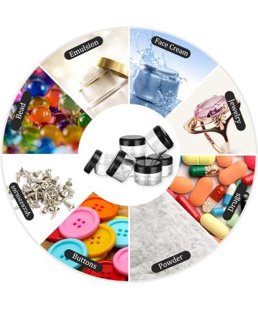 Plastic Cosmetic Jar 12 * 50ml Transparent & Visible Sample Container Jar Black Screw Cap Bottle with Sticker & Small Spoon Suitable for Cosmetic/cream/gel/paste/beads/mineral Items Etc. 12pcs Black 50ml - Buy Online on GoSupps.com