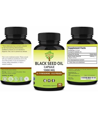 SunNature Black Seed Oil Capsules 1000 mg Softgel | 90 Capsules for Men & Women - Buy Online on GoSupps.com