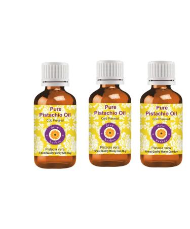 Deve Herbes Pure Pistachio Oil (Pistacia vera) Natural Therapeutic Grade Cold Pressed (Pack of Three) 100ml X 3 (10 oz)