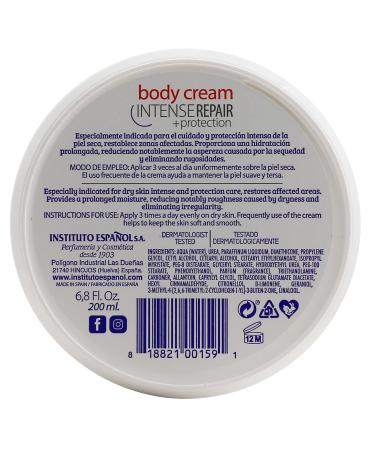 Avena Instituto Espanol Intense Repair Protection Body Cream for Sensitive Skin Soothes the Skin Intense Emollient Soft and Glowing Skin Dry Skin 6.8 Fl Oz each 2- Pack Jars 6.8 Ounce (Pack of 2) - Buy Online on GoSupps.com