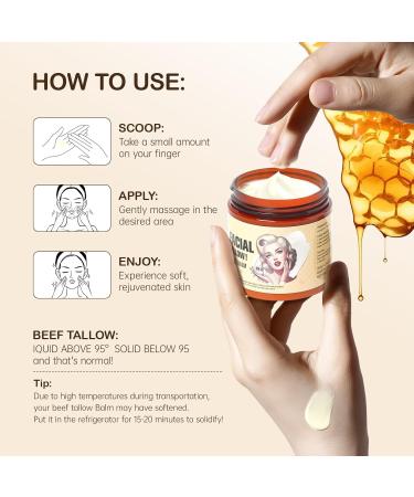  HONGECB Talg organic skincare beef sebum sebum cream beef tallow beef tallow cream beef tallow cream beef balm face and body skincare whipped cream - Buy Online on GoSupps.com