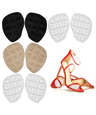 4 Pairs Forefoot Pads Metatarsal Pads Ball of Foot Cushions for High Heels Anti-Slip Shoe Inserts for Open Toe Shoes Prevent Feet from Sliding Forward (Multicolored)
