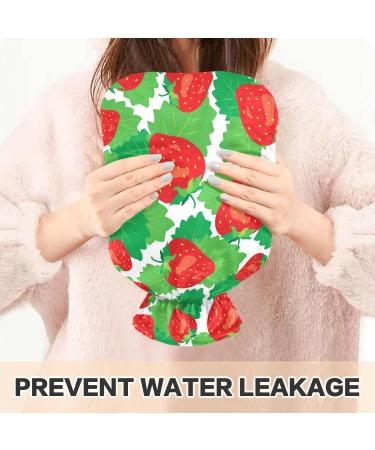 Strawberry Hot Water Bottle with Cover - 1L BPA Free | Small Hot Water Bag for Pain Relief & Cramps - Buy Online on GoSupps.com