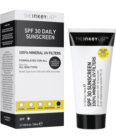 INKEY List SPF 30 Daily Sunscreen | Broad Spectrum UVA/UVB Protection 50ml - Buy Online on GoSupps.com