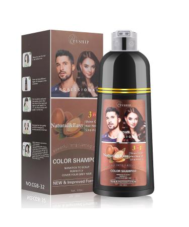 Brown Hair Dye Shampoo 3 in 1 Formula 500ml Ammonia Free (BROWN)