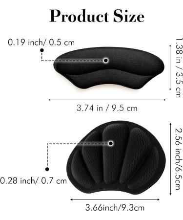 WLLHYF Heel Grips Liner Cushions - 4 Pairs, Black - Prevent Skin Rubbing and Blisters, Improve Shoe Fit - Ideal for High Heels and Sports Shoes - Buy Online on GoSupps.com