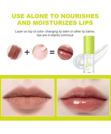 LOPHE Plumping Lip Oil Makeup Lip Gloss Crystal Jelly Lip Care Oil Long Moisturizing Lip Gloss Tinted Lip Oil Non-Sticky FInish High-Shine 12 Hours Hydrating Light Clear Liquid Lipsticks(White) - Buy Online on GoSupps.com