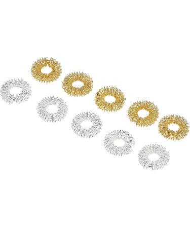 Newgen Medicals Massagering - 10 Acupressure Finger Massage Rings in Gold & Silver | Ideal Gift for Women - Buy Online on GoSupps.com