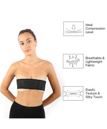 Breast Implant Stabilizer Band - Post Surgery Compression Support Strap (Black) - Buy Online on GoSupps.com