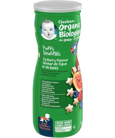 GERBER Organic Puffs Fig Berry Baby Snacks 42 g 6 Count - Buy Online on GoSupps.com