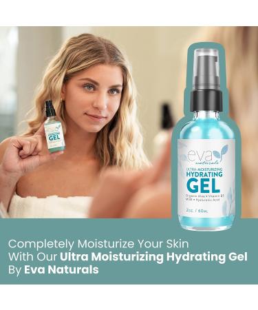 Eva Naturals Ultra Moisturizing Hydrating Gel - 2 oz. XL Bottle with Hyaluronic Acid, Aloe Vera, and Plant Stem Cells for All Skin Types - Buy Online on GoSupps.com