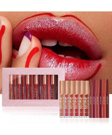  Generisch Women's Lipstick - 6 Colors - Waterproof - Matte - With 6 Lip Liners - Water-Resistant Lip Color - For Women Girls Parties Makeup Beauty Dates - Buy Online on GoSupps.com