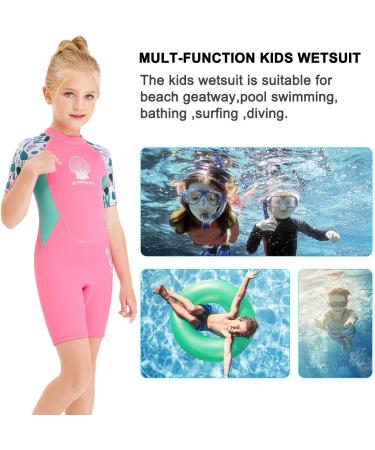 Kids 2.5mm Neoprene Full Wetsuit | UV Protection, Warmth | Swimming, Diving, Scuba | Girls Shorty Pink Medium - Buy Online on GoSupps.com
