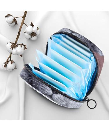 Menstrual Pad Bag with Zipper | Gray Cat Ladies Napkin Pouch | Tampon Collection Bag for Women & Girls - Shop Now! - Buy Online on GoSupps.com