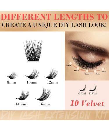 Cluster Eyelash Extensions 180 PCS - Wispy DIY Individual Lashes Soft Mink False Eyelashes with Super Thin Band - Mixed Tray (C-8-16mix) for Stunning Volume - Buy Online on GoSupps.com