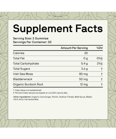 Nutriissa Seamoss Gummies Irish Sea Moss & Bladderwrack Blend for General Wellness EPEB Certified for Purity & Potency 60 Apple Flavored Vegan Gummies 60 Count (Pack of 1) - Buy Online on GoSupps.com