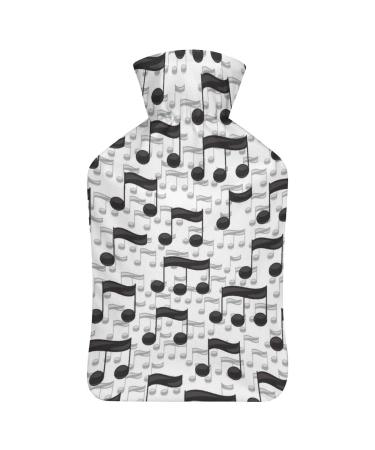 Hot Water Bottle With Lid Musical Notes Rubber Hot Water Bag For Pain Relief Cramps Foot Warmer Hot And Cold Therapy
