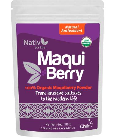 Nativforlife - Maqui Berry Powder, 4 Oz | 100% Maqui Powder, Superfood, Great Antioxidant, Made In Chile Pack of 1