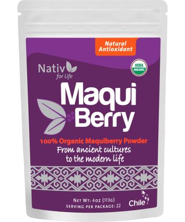 Nativforlife - Maqui Berry Powder, 4 Oz | 100% Maqui Powder, Superfood, Great Antioxidant, Made In Chile Pack of 1 - Buy Online on GoSupps.com