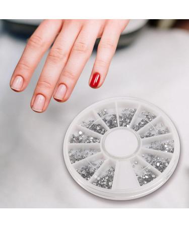 Scalewbin Silver rhinestones boxes Crystal nail manicure Nail 1.5 MM wheel - Buy Online on GoSupps.com