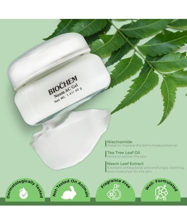 Buy BIOCHEM Neem AC Facial Moisturizing Gel - 1.41 oz | Oil-Control & Soothing AC Gel with Natural Neem Extract | International Shipping Available - Buy Online on GoSupps.com