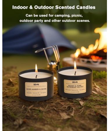 IZIDDO Scented Candles - Outdoor Patio Candles Rose & Amber Musk 6.5oz | Natural Gift for Men - Strong Aroma for Home - Buy Online on GoSupps.com