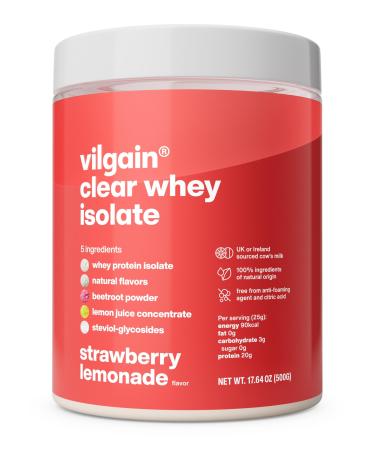 Vilgain Vilgain Clear Whey Isolate | Fresh and fruity protein flavor sweetened with stevia | Over 85% protein | Natural ingredients no artificial flavors or colors (500g lemon)