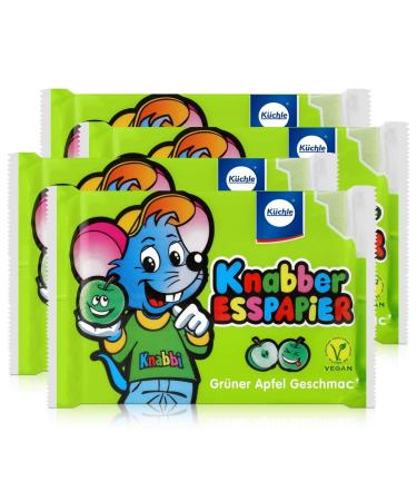 K chle Nibbles Edible Paper Green Green Apple Flavour 25g Wafers (Pack of 4)