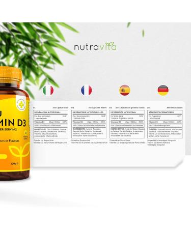 Vitamin D 1000 IU - 365 Soft Capsules - For 1 Year - Maintaining a Healthy Immune System Muscles Bones and Teeth - Vitamin D3 1000iu Cholecalciferol - Nutravita - Buy Online on GoSupps.com