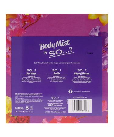 So Body Mist Set - Perfumes for Women - Vanilla Perfume Red Velvet Cherry Blossom - Scents Lasting 6 Hours - Fragrance Gifts for Women - 3 pcs - Buy Online on GoSupps.com