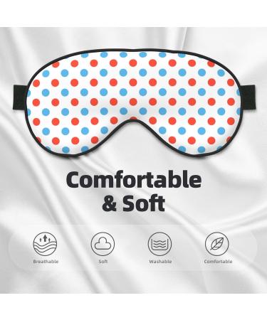 Red Blue Polka Dots Sleep Mask | Double-Sided Soft Adjustable Eye Covers for Comfort & Eye Edema Relief | International Shipping Available - Buy Online on GoSupps.com
