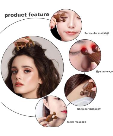 Natural Lymphatic Drainage Scalp Massager - 2pcs Wooden Comb Set for Hair & Facelift - Buy Online on GoSupps.com