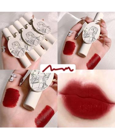 3-Part Dark Red Matte Liquid Lipstick Set - Long-Lasting Waterproof Lip Gloss with Mirror | Velvety Pigmented Lip Stain for Women & Girls - Buy Online on GoSupps.com