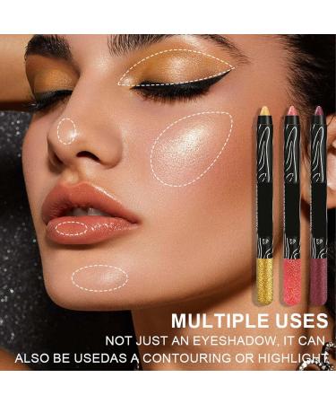 Eyeshadow Stick | Glitter Eye Shadow | Shimmer Eyeshadow Sticks Set Eye Highlighter Stick Eye Makeup Smudge-Proof High Pigmented For Halloween Makeup - Buy Online on GoSupps.com