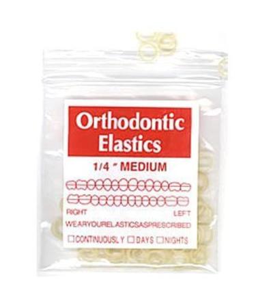 100 pack Orthodontic Elastics Bands 1/4 Inch diameter - Great for Dreadlocks Braids Top knots