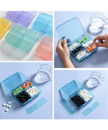 AKOAK Mini Pill Organizer - 6 Compartment Plastic Box for Beads Jewelry Vitamins & Supplements | International Shipping Available - Buy Online on GoSupps.com