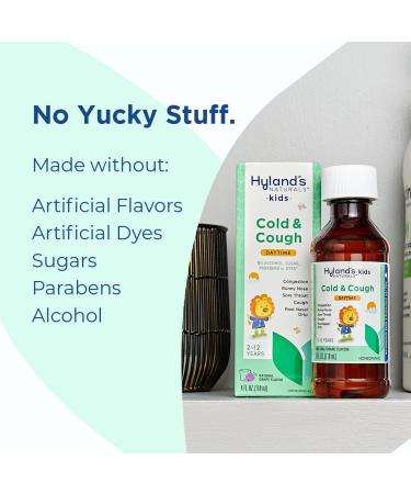 Hyland's Cold and Cough 4 Kids - Natural 4oz Cough Syrup for Decongestant & Sore Throat Relief - Buy Online on GoSupps.com