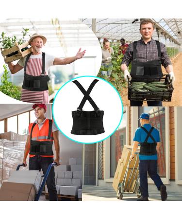 PAZAPO Back Brace for Men & Women - Adjustable Lower Lumbar Support Belt with Suspenders for Heavy Lifting & Back Pain Relief - M/L (30-37 Inches - Buy Online on GoSupps.com