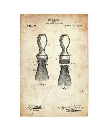 artboxONE Poster 75x50 cm Fashion Shaving Brush Patent (Antique) - Picture shaving brush barber hair