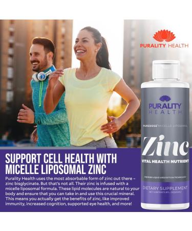 Liposomal Zinc Purality Health 15mg of Zinc per Serving Liquid Zinc Blueberry Flavor Vegan Gluten-Free 15 Day Supply - Buy Online on GoSupps.com