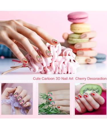 RUNRAYAY 36Pcs 3D Cherry Nail Art Charms Red & Pink Elegant Nail Studs Diamonds for Nail Accessories Summer Fruit Nail Jewelry Decoration for Diy Crafts Nail Decor - Buy Online on GoSupps.com