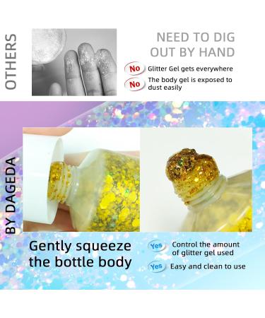 Prreal Body Glitter Gel 50ml - Long-Lasting Mermaid Sequins Chunky Glitter for Festivals & Parties - Makeup Essential #Gold - Buy Online on GoSupps.com